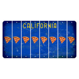California Blue Cut License Plate Strips (Set of 8) Pizza