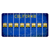 California Blue Cut License Plate Strips (Set of 8) School Bus
