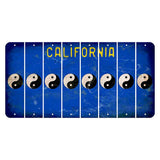 California Blue Cut License Plate Strips (Set of 8) Yin Yang