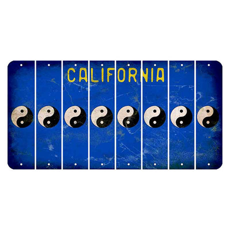 California Blue Cut License Plate Strips (Set of 8) Yin Yang