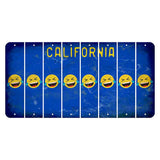 California Blue Cut License Plate Strips (Set of 8) Emoji - Laughing