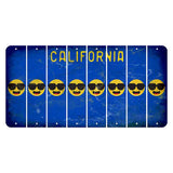 California Blue Cut License Plate Strips (Set of 8) Emoji - Shades