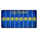 California Blue Cut License Plate Strips (Set of 8) Emoji - Crying
