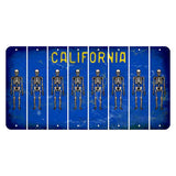 California Blue Cut License Plate Strips (Set of 8) Skeleton