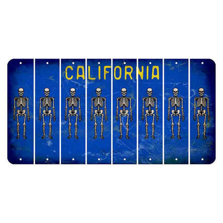 California Blue Cut License Plate Strips (Set of 8) Skeleton