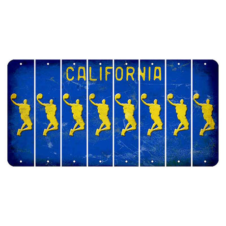 California Blue Cut License Plate Strips (Set of 8) Basketball Player