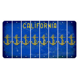 California Blue Cut License Plate Strips (Set of 8) Boat Anchor