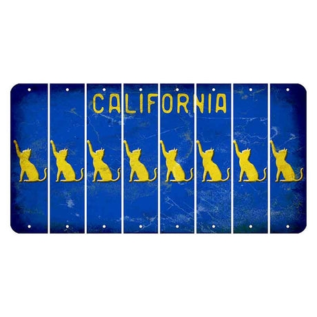 California Blue Cut License Plate Strips (Set of 8) Cat