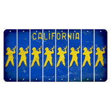 California Blue Cut License Plate Strips (Set of 8) Fireman with Axe