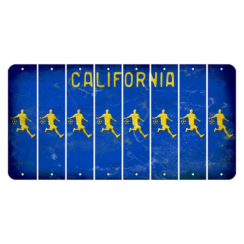 California Blue Cut License Plate Strips (Set of 8) Soccer Player