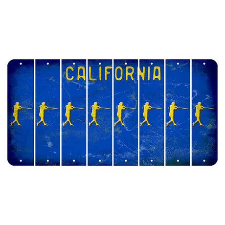 California Blue Cut License Plate Strips (Set of 8) Softball Batter