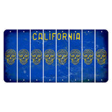 California Blue Cut License Plate Strips (Set of 8) Sugar Skull