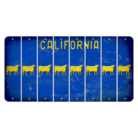 California Blue Cut License Plate Strips (Set of 8) Dairy Cow