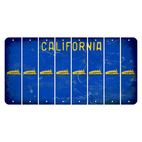 California Blue Cut License Plate Strips (Set of 8) Train