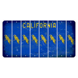California Blue Cut License Plate Strips (Set of 8) Parrot
