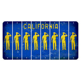 California Blue Cut License Plate Strips (Set of 8) Police Officer