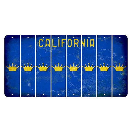 California Blue Cut License Plate Strips (Set of 8) Crown