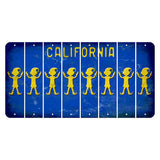 California Blue Cut License Plate Strips (Set of 8) Elf