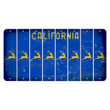 California Blue Cut License Plate Strips (Set of 8) Reindeer