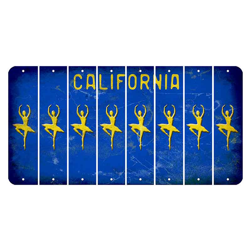 California Blue Cut License Plate Strips (Set of 8) Ballerina Dancer