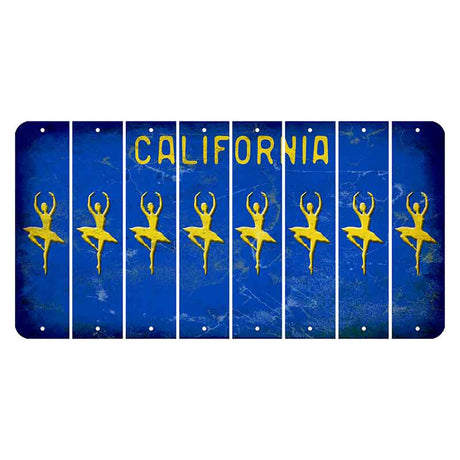 California Blue Cut License Plate Strips (Set of 8) Ballerina Dancer