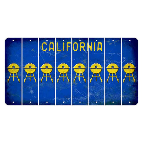 California Blue Cut License Plate Strips (Set of 8) Grill