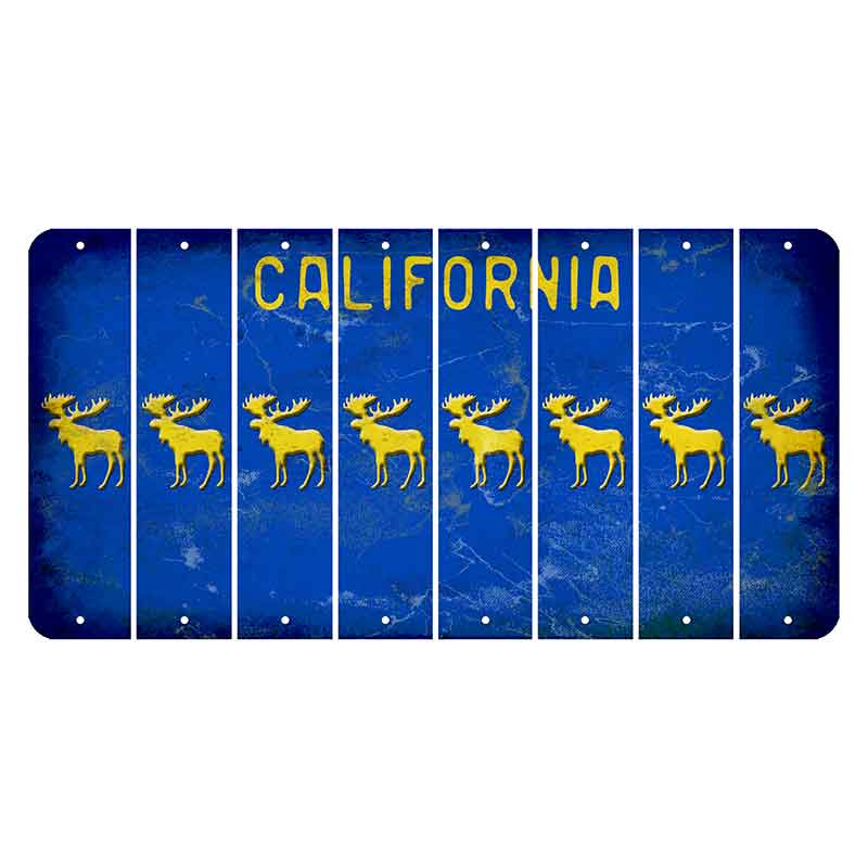 California Blue Cut License Plate Strips (Set of 8) Moose