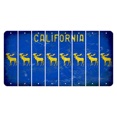 California Blue Cut License Plate Strips (Set of 8) Moose