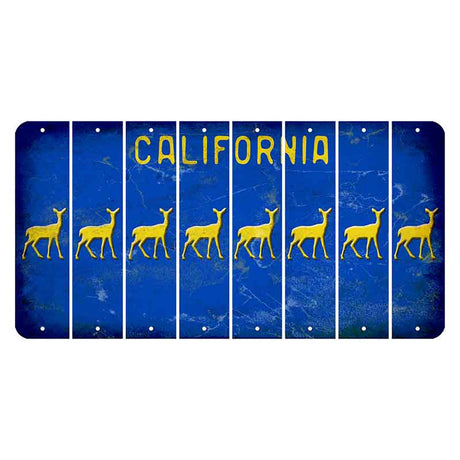 California Blue Cut License Plate Strips (Set of 8) Doe