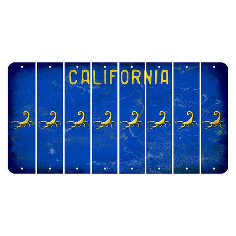 California Blue Cut License Plate Strips (Set of 8) Scorpion