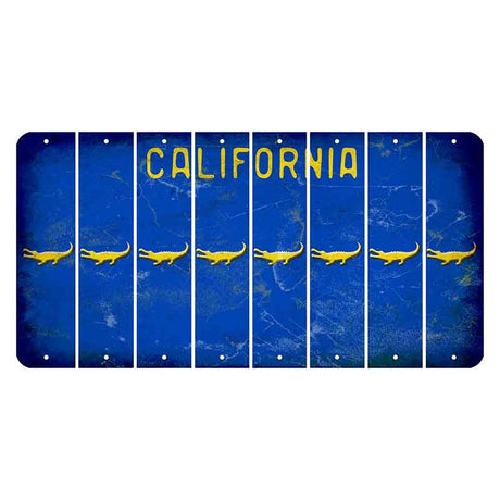 California Blue Cut License Plate Strips (Set of 8) Alligator