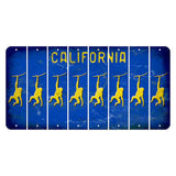 California Blue Cut License Plate Strips (Set of 8) Monkey