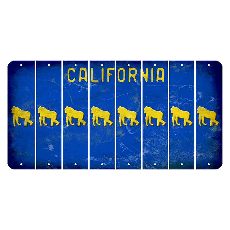 California Blue Cut License Plate Strips (Set of 8) Gorilla