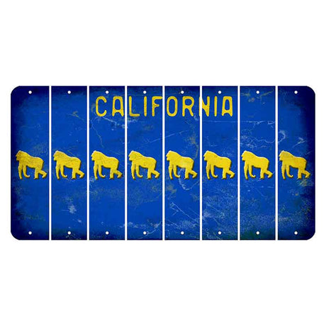 California Blue Cut License Plate Strips (Set of 8) Gorilla