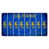 California Blue Cut License Plate Strips (Set of 8) Gecko