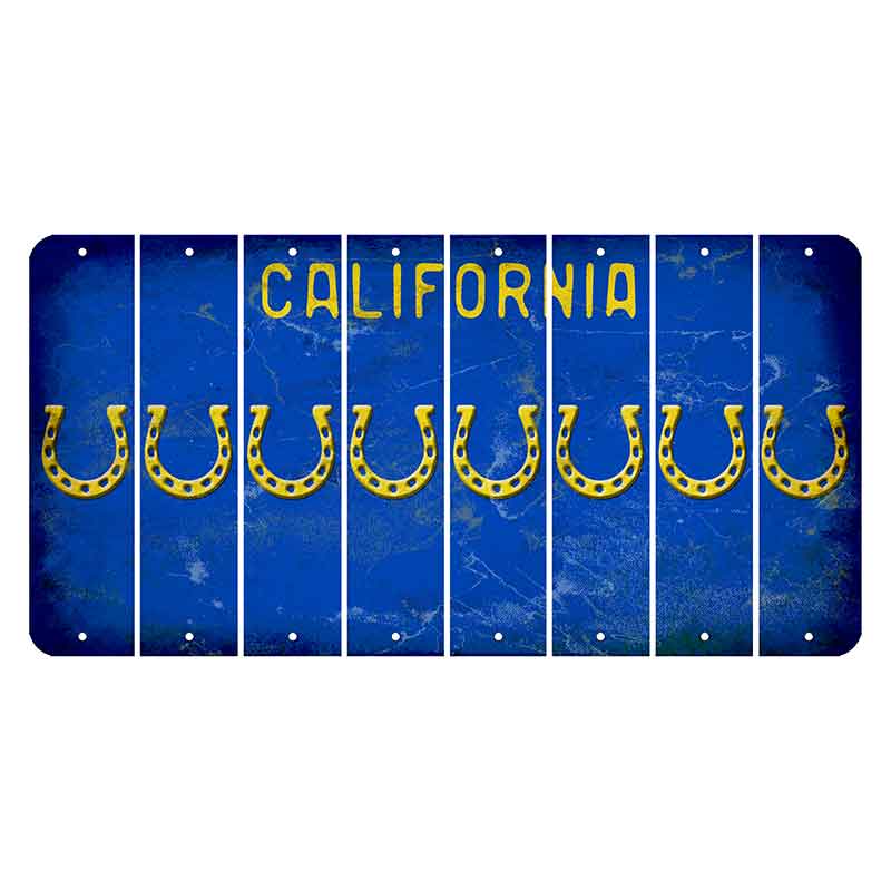 California Blue Cut License Plate Strips (Set of 8) Horseshoe