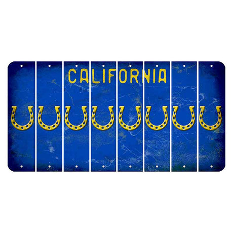 California Blue Cut License Plate Strips (Set of 8) Horseshoe