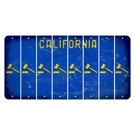 California Blue Cut License Plate Strips (Set of 8) Gavel