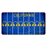 California Blue Cut License Plate Strips (Set of 8) Headphones
