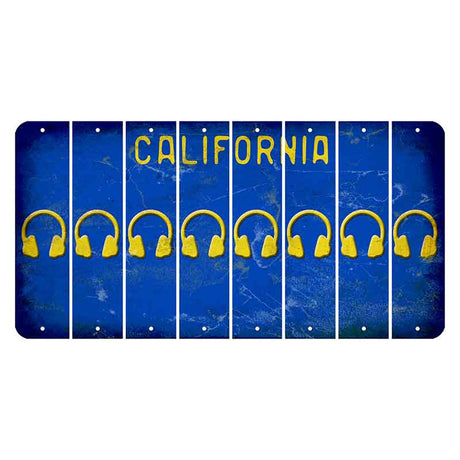 California Blue Cut License Plate Strips (Set of 8) Headphones