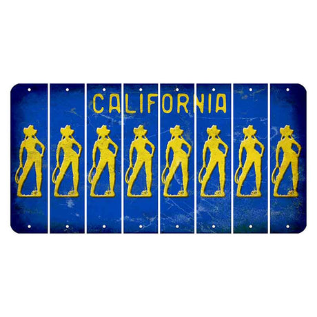 California Blue Cut License Plate Strips (Set of 8) Cowgirl