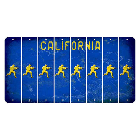 California Blue Cut License Plate Strips (Set of 8) Soldier - Running