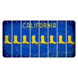 California Blue Cut License Plate Strips (Set of 8) Cowboy Boot