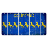 California Blue Cut License Plate Strips (Set of 8) Horse