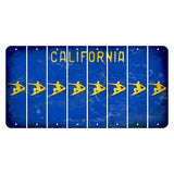 California Blue Cut License Plate Strips (Set of 8) Snowboarder