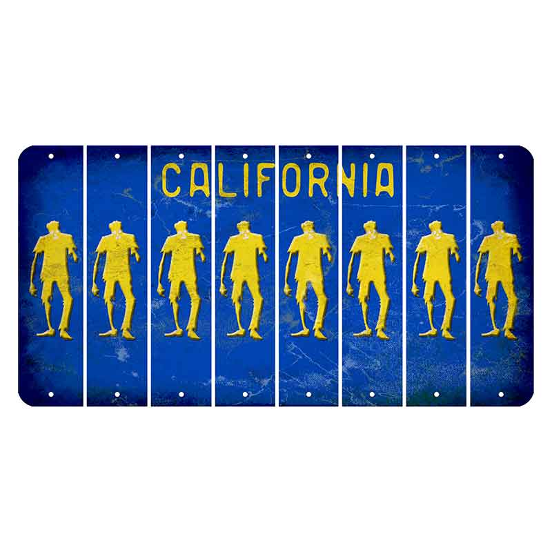 California Blue Cut License Plate Strips (Set of 8) Zombie