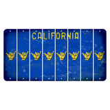 California Blue Cut License Plate Strips (Set of 8) Hang Loose