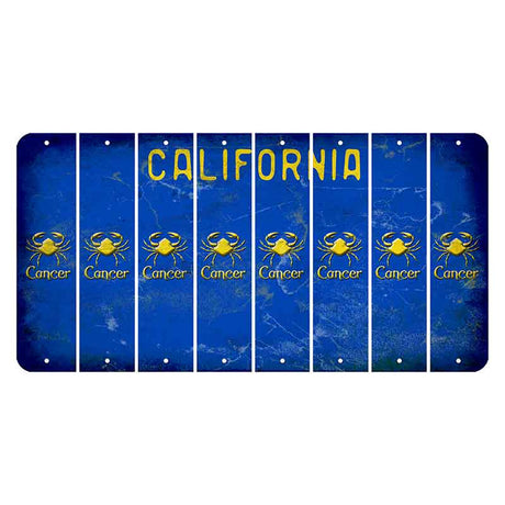 California Blue Cut License Plate Strips (Set of 8) Zodiac Sign - Cancer