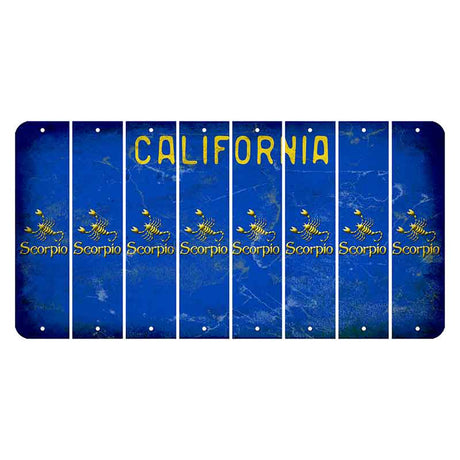 California Blue Cut License Plate Strips (Set of 8) Zodiac Sign - Scorpio
