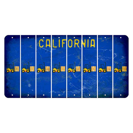 California Blue Cut License Plate Strips (Set of 8) Forklift